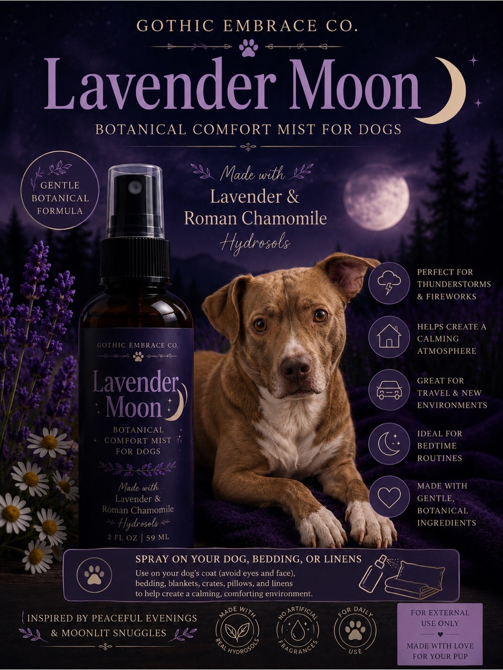 Lavender Moon Botanical Comfort Mist for Dogs